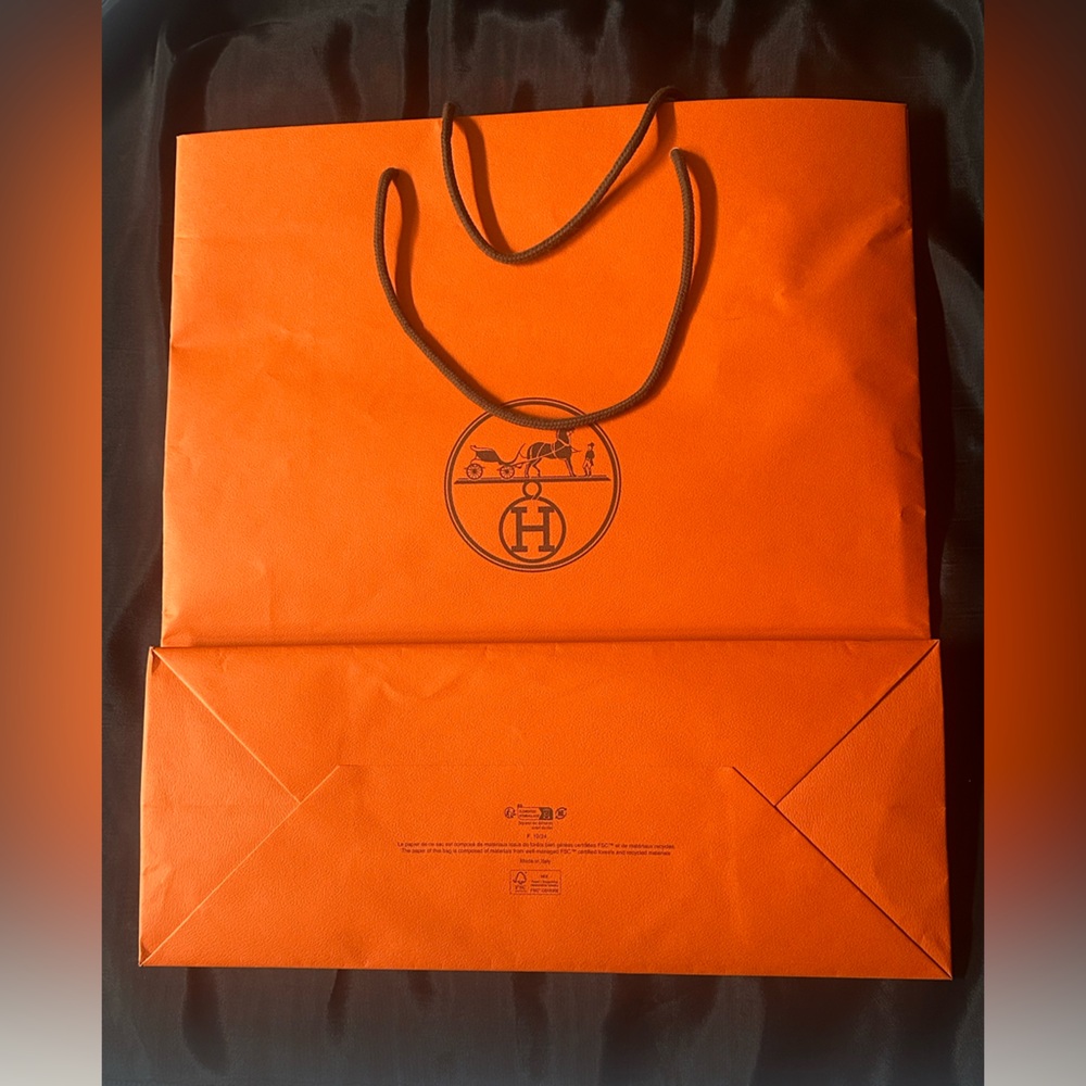 Hermes Large Shopping Bag with Ribbon 16 x 18 x 7 - Picture 2 of 7
